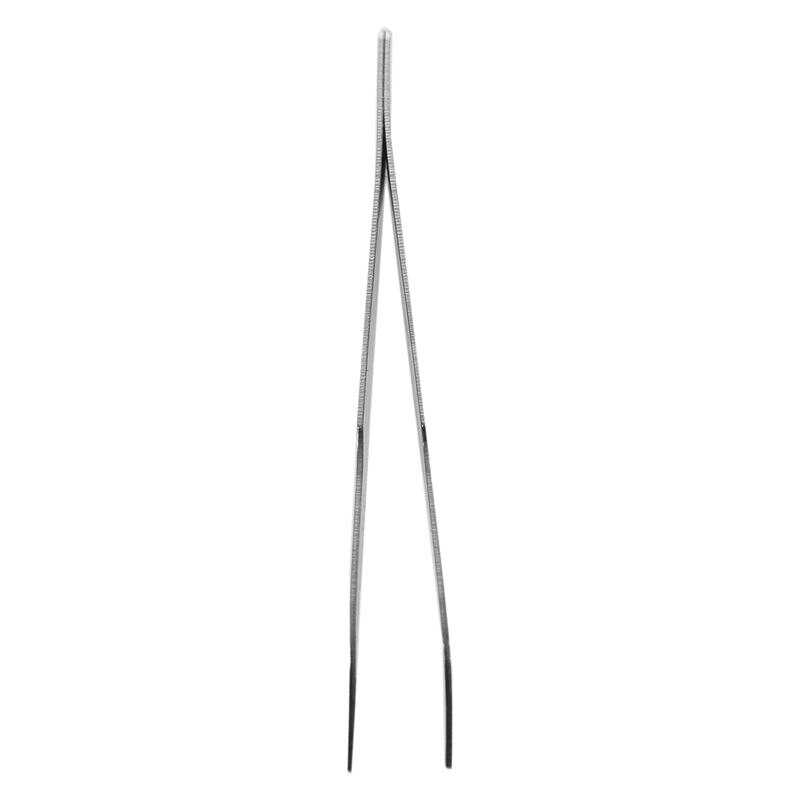 Silver Tone 5 Inch Length Metal Bent Tip Tweezers 4 Pcs