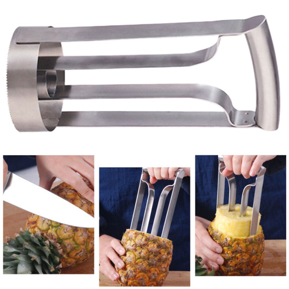 Peeler værktøj ananas skiver rustfrit skære køkken frugt stål frugt frugt ananas skiller let skiver skåret enhed