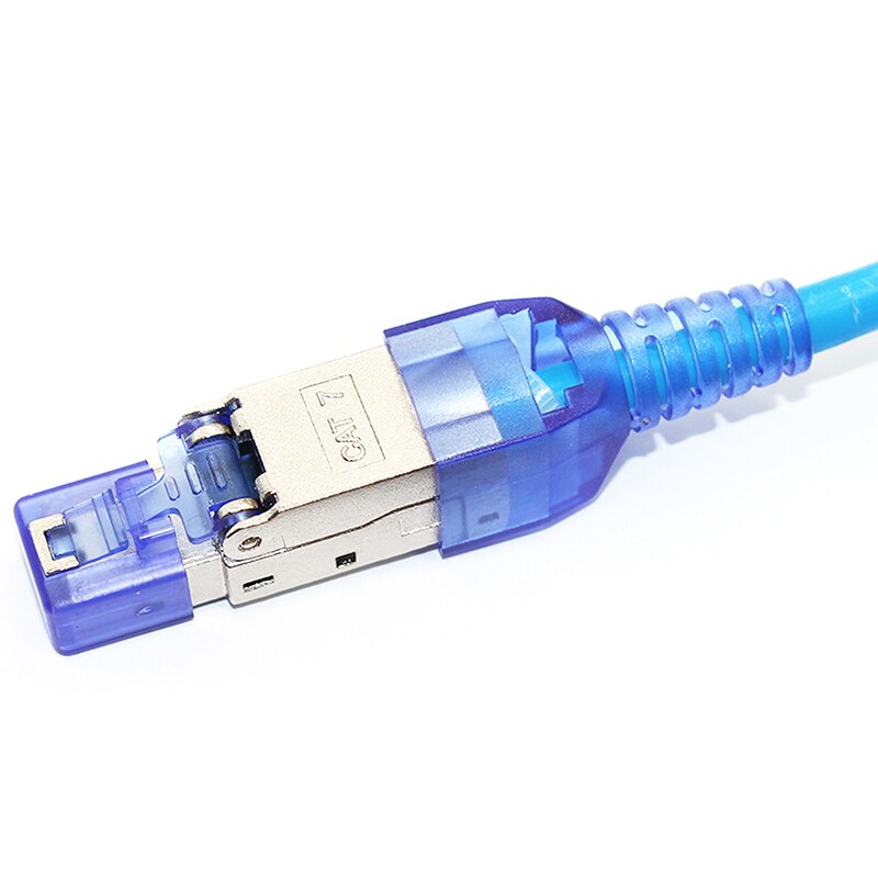 10Pcs/Lot Tool-Free Shielded RJ45 Cat 7 Termination Plug Cat7 Plug / Cat7 Connector Connectors Modular 23/24AWG: Blue