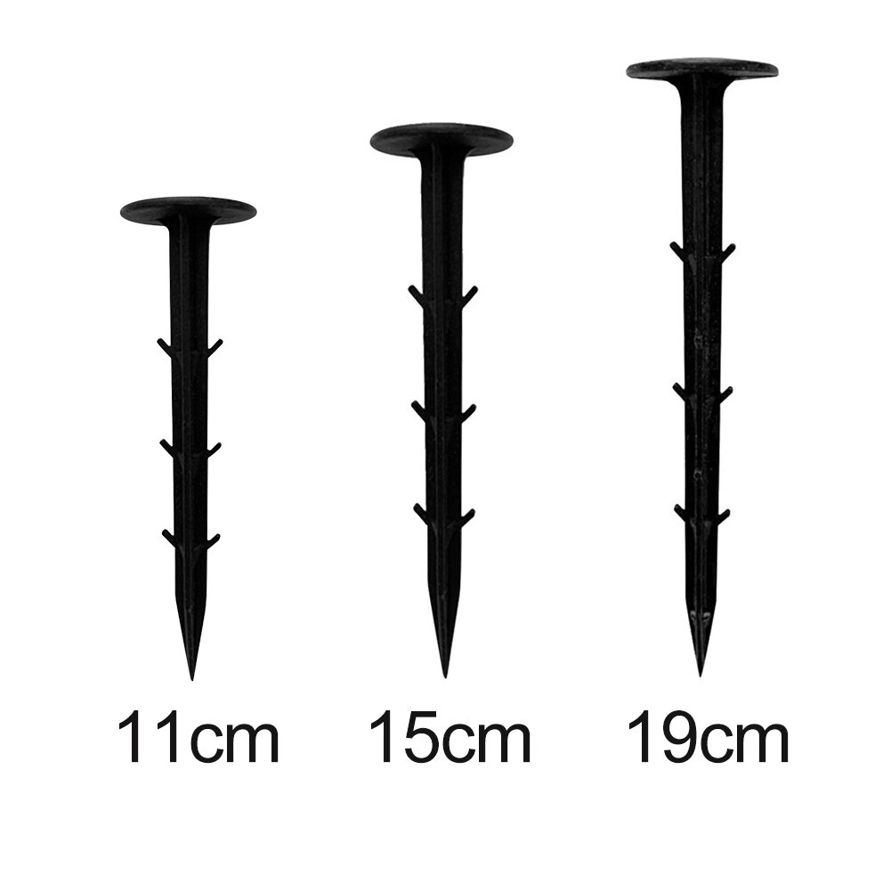 50pcs Ground Nail Film Fixed Garden Pegs PP Outdoor Mulch Shading Black Reusable
