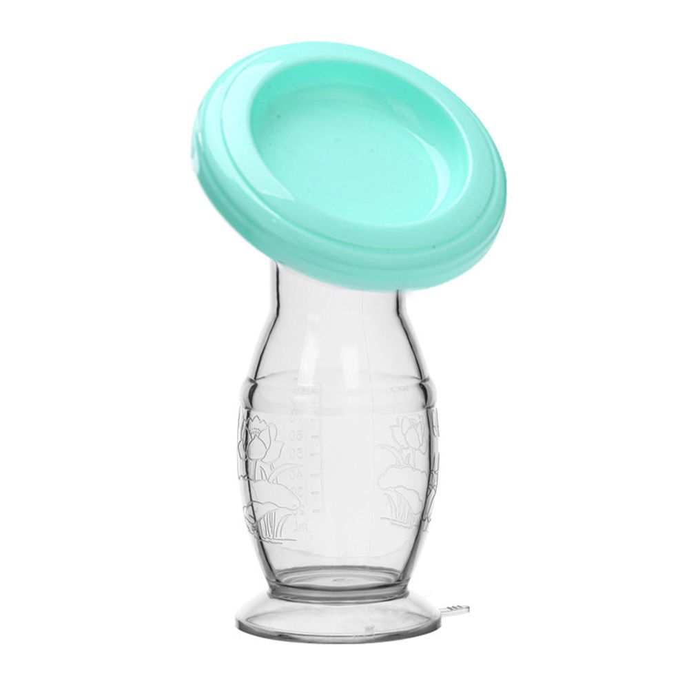 Silicone di alimentazione con coperchio tiralatte manuale correzione automatica latte materno collettore di latte materno per allattamento: blue