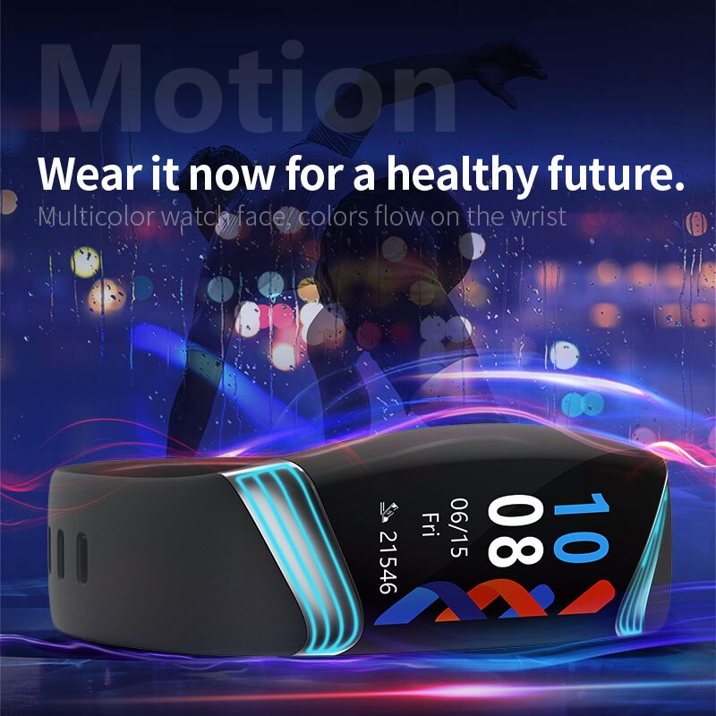 E20 SmartWatch LED Colorful Lighting IP67 Waterproof Night Run Bracelet 24 Hour Heart Rate Blood Oxygen for Android IOS PK M3 M5