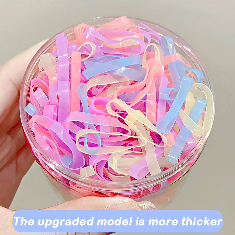 500 Uds. Bandas elásticas gruesas mejoradas para el cabello para mujeres y niñas, lazos para el cabello duraderos, bandas de goma no fáciles de romper, accesorios para el cabello: Azul