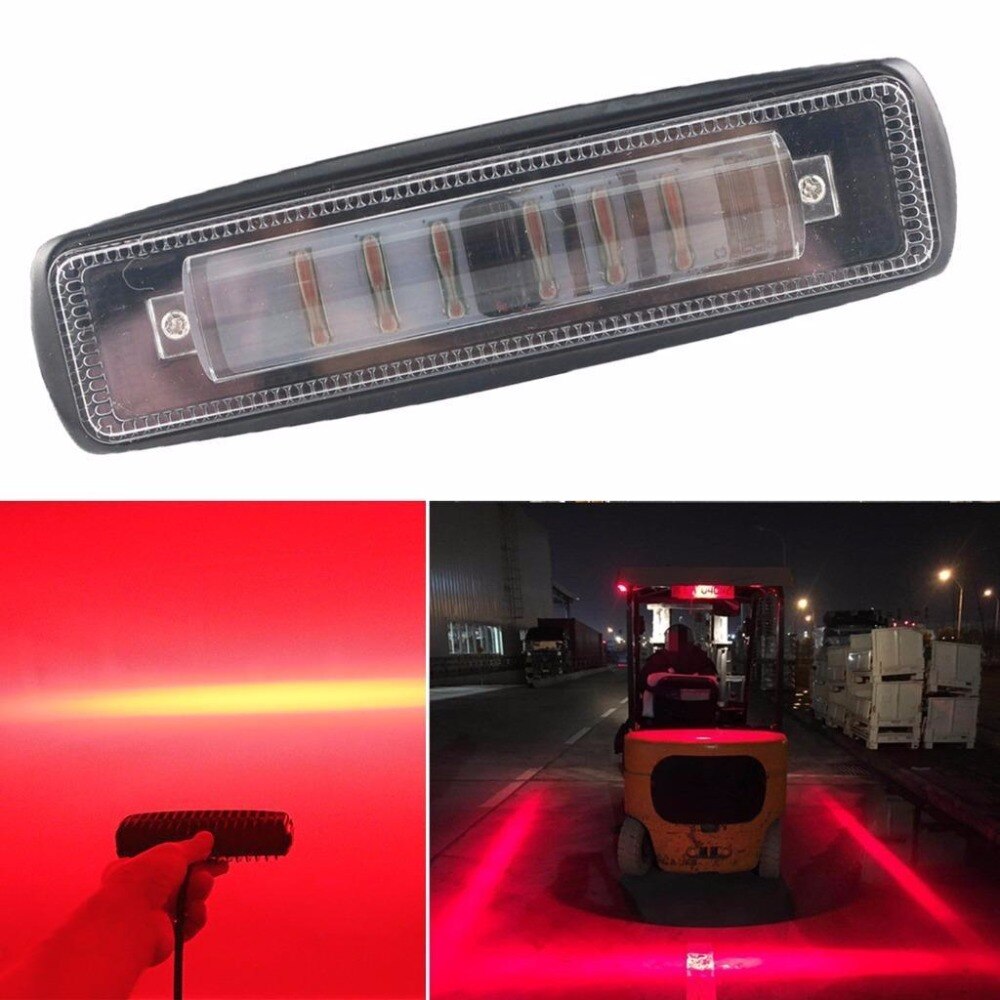 Fuleem 1PCS Waterproof LED 30W Forklift Truck Red Blue LED Linear Light Safety Warning Lamp Working Light