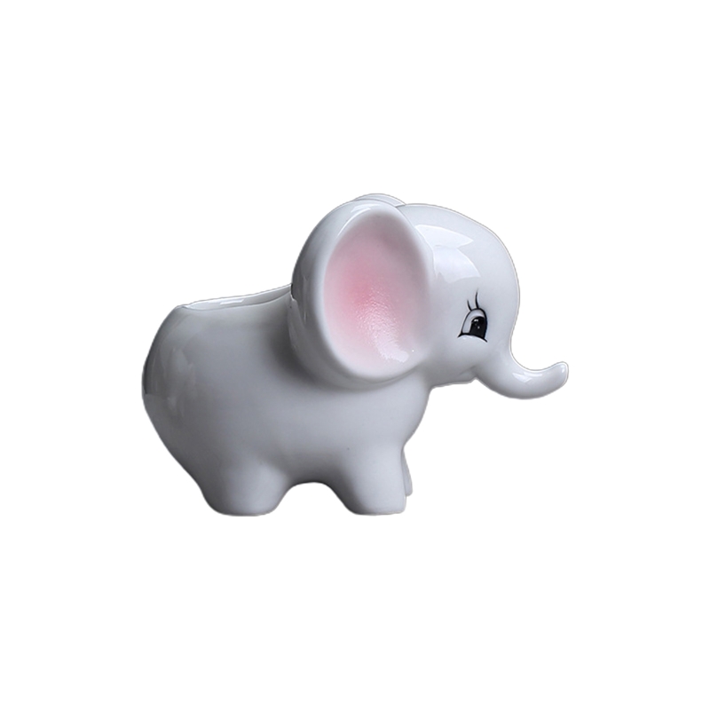 Ceramic Flower Pot Cartoon Animal Elephant Succulent Bonsai Potted Planter for Indoor Outdoor Garden Yard Decoration: S-C