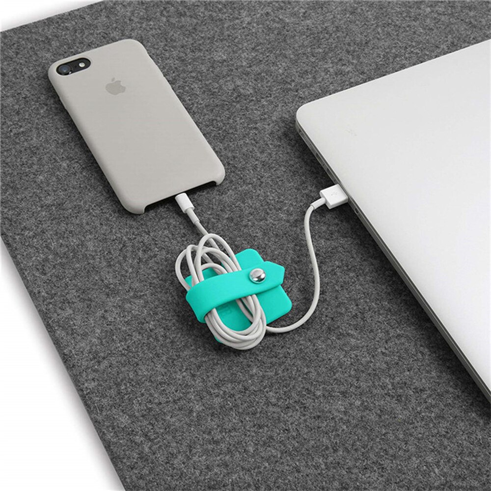 Silikon Telefon Kabel Veranstalter Kopfhörer Kabel Veranstalter Kabel Manager Kopfhörer Ohrhörer Halfter Kabel Wickler Schwarz Grün