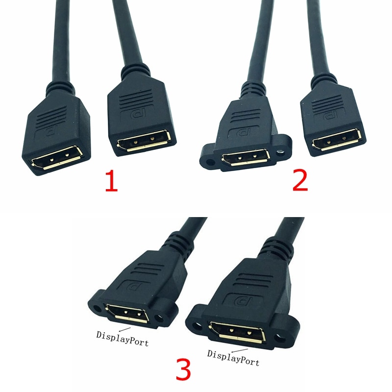 30cm DisplayPort to displayport Female to Female DP to DP Extension Cable Display Port with panel mount Screw 2K*4K@60Hz