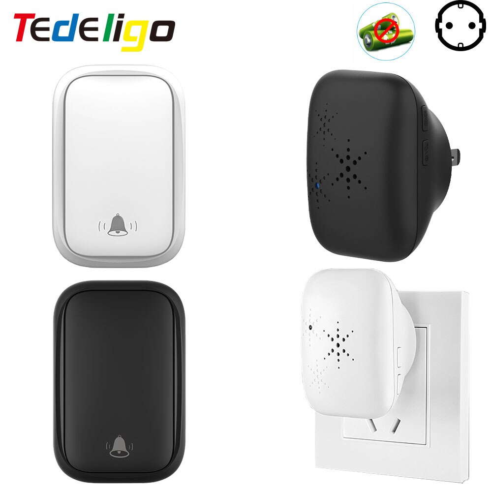 Wireless Doorbell Sets Self-Powered No Battery Required Transmitter Receiver 220V EU FR Smart Doorbell Outdoor Home Long Range
