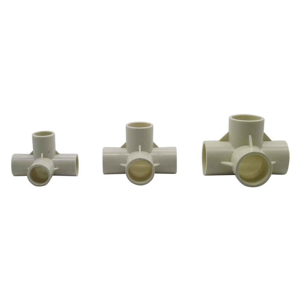1 PC Driedimensionale Cross Tee Connector Binnendiameter 20mm, 25mm, 32mm PVC Buisleidingen Huis Tuin Irrigatie Water Connector