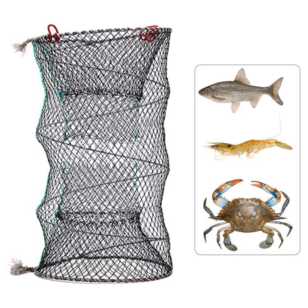 Galvanized Nylon Fishing Net Fish Crab Crayfish Lobster Catcher Pot Automatic Trap Collapsible Trap Cast Keep Net Umbrella Cage