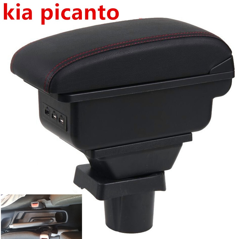 For kia picanto armrest box central Store content Storage box armrest box USB interface