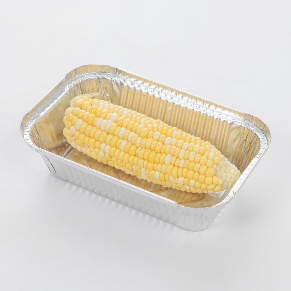 Blikken doos barbecue rechthoekige aluminiumfolie doos lunchbox tinfolie kom wegwerp afhaalmaaltijden lunchbox container