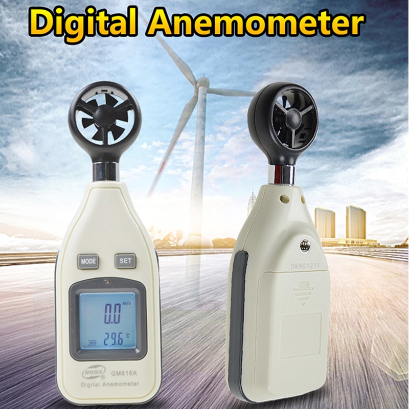 Digital Tachometer Windsurf Response Wind Speed Meter Velocimeter Anemometer Air Chronograph Speed Measuring Instruments Gauge
