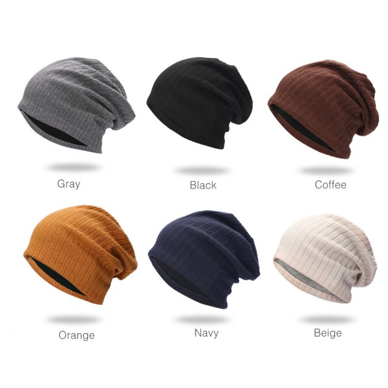 Gorro de Crochet acanalado para hombre y mujer, gorro de gran tamaño, cálido, holgado, para invierno