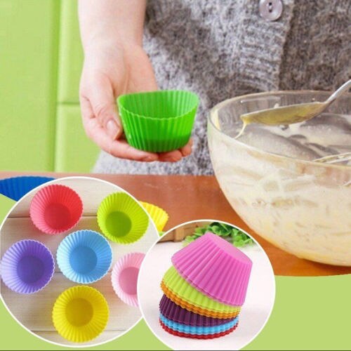 12 kpl silikoninen pehmeä kakku muffinssi suklaa cupcake leivonnaiset leivinmuki muotti