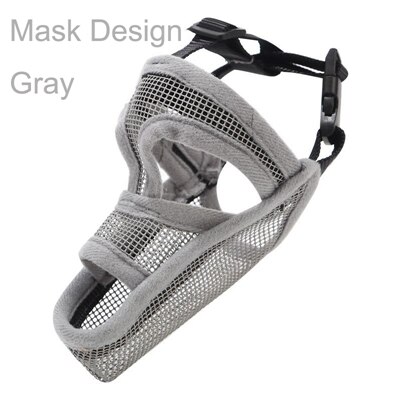 Ademend Hond Snuit Mesh Masker Zachte Hond Snuit Cover met Honden Haak Lus Stop Bijten Blaffen en Kauwen Verstelbare: Mask-Gray / XS