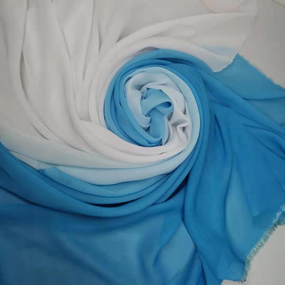 Ombre 100d chiffon stof blødt farvet dans cosplay kjole åndbar flydende diy symateriale: 100d søblå