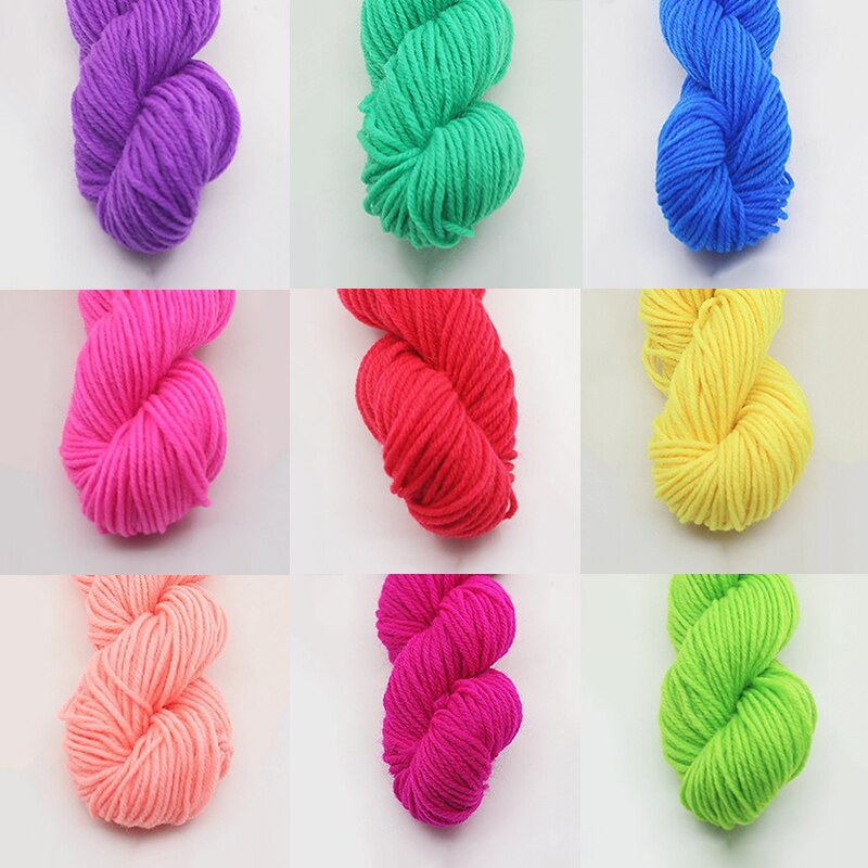 25G/Roll Small Thick Dyed Yarn Cotton Blended Wool Anti-Pilling Crochet Yarn For Baby Hat Scarf Sweater Knitting