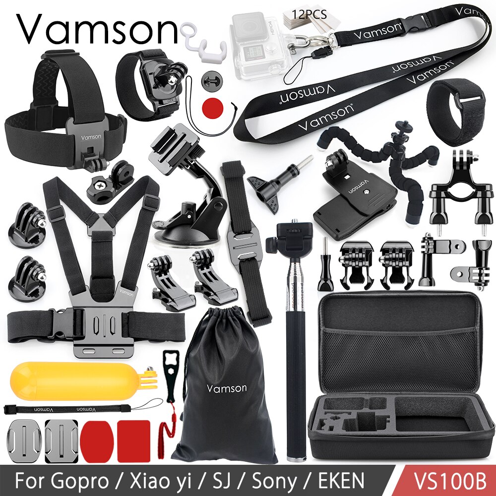 Vamson for Gopro hero 7 6 5 4 Accessories Kit for Xiaomi yi 4k for SJCAM M10 for SJ5000 case EKEN SOOCOO Action Camera VS100: VS100B
