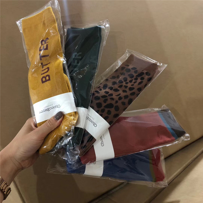 Stora barn tubstrumpor barn koreanska leopard tubstrumpor mycket pojkar flickor tubstrumpor vuxen stickade bomull långa tubstrumpor