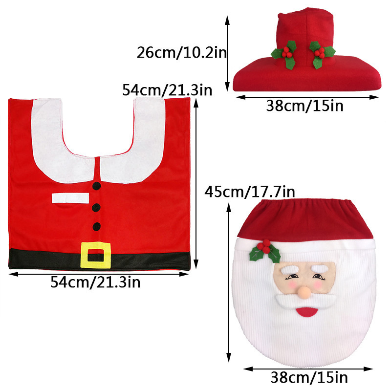 3 Stck Weihnachten Lieferungen Wc Dekoration Weihnachten Wc Badezimmer Dekoration Karikatur Wc Sitz Abdeckung Schlecht Zubehör