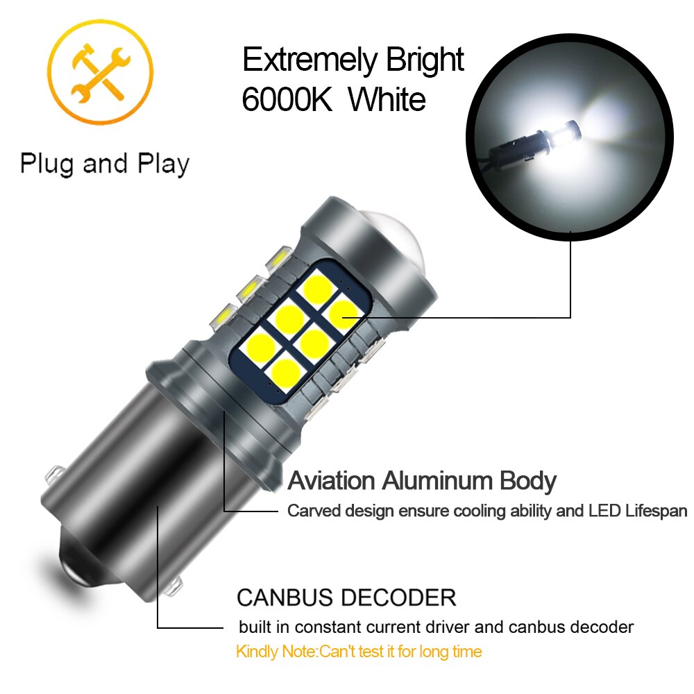 2Pcs 1156 BA15S P21W BAU15S PY21W BAY15D Led Canbus Lamp 1157 P21/5W R5W 7440 W21W 3030 27SMD Lamp Reverse Drl Auto Licht 12V