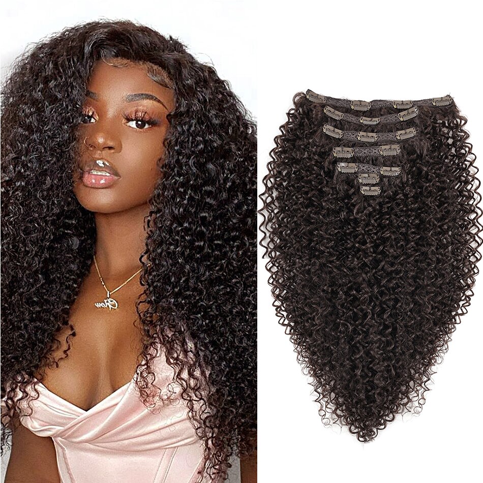 Deep Wave Synthetic Clip In Hair Extensions Double Weft 7 Pieces/Lot Full Head Brown Blonde For Women By BOOMING HAIR: IZA26inches 4