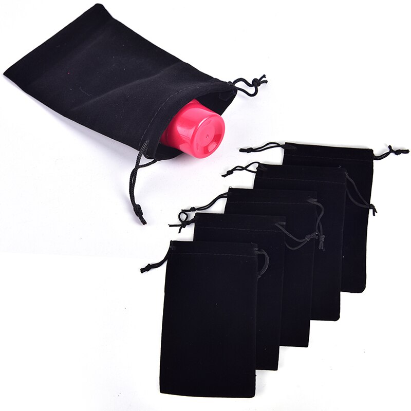 5pcs/lot Jewelry Bags Packaging Bag Black Drawstring Velvet Bags & Pouches 15cm X 9.5cm