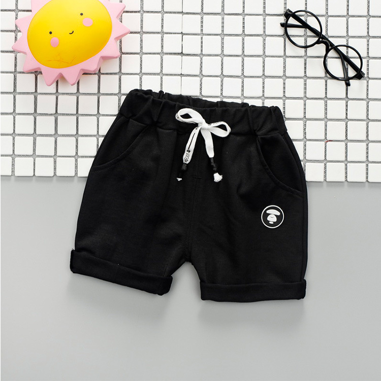 Baby Jungen kurze Hose Sommer Neugeborenen Strand kurze Hose Feste Hosen Baby Kleidung Kühlen Kleinkind Kleinkind Jungen Kurze Hosen: Schwarz / 12m