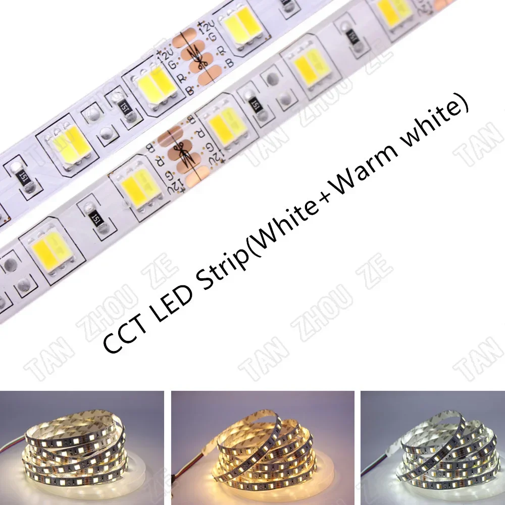 Smd 5050 Rgb Led Strip Waterdicht 5M 300LED Dc 12V 24V Cct Rgbcct Rgbw Rgbww Wit Warm wit Fita Led Licht Strips Flexibele