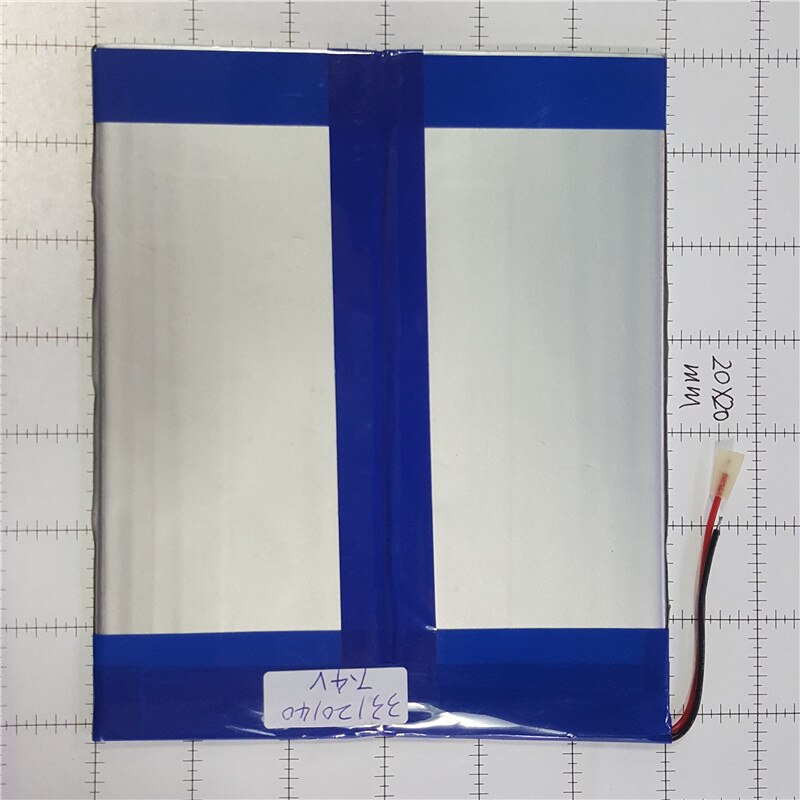 lithium polymer battery 3.3x120x140mm 7.4v 5000mah tablet battery 2 wire