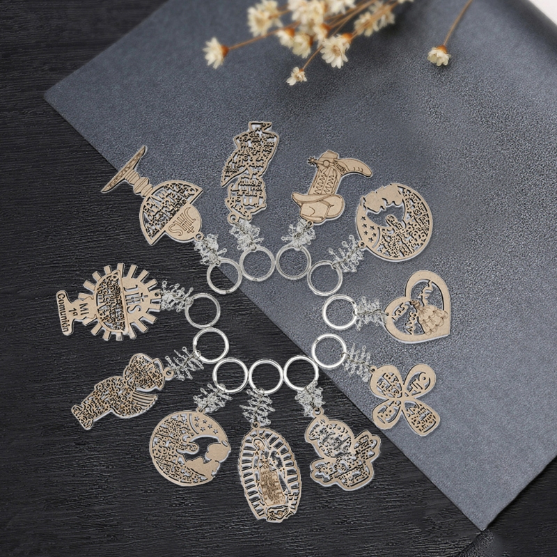 Key Ring Round Hang Hoop Angel Boys Girls Love Holy Grail Cross Wooden Pendants Keychain DIY Wedding Decorations Accessories