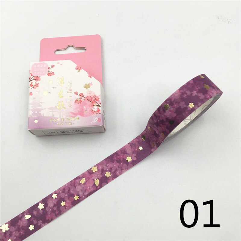 Cinta Washi romántica de estilo japonés, 15mm X 5m, Washi Tape Wave crane Sakura, cinta adhesiva decorativa para álbum de recortes, soporte escolar: 01