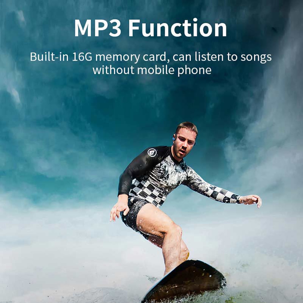 Bekabelde bluetooth-oortelefoon, sport ipx 8 , zwemband, draadloze gamingheadset, stereo-oordopjes, metalen oordopjes met microfoon