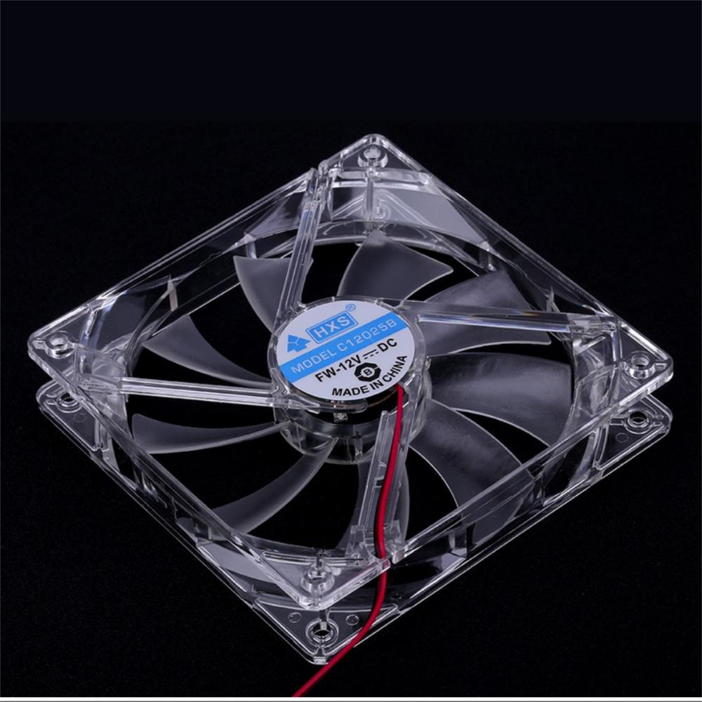 Ventilador de ordenador de 12V, 0.20A, 80x80x25mm, 4 LED, silencioso, carcasa de ordenador, refrigeración, Mod, Luz Azul y colorida: 120x120x25mm White