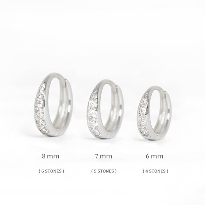 CANNER Minimalis 925 Sterling Silver Ear Bone Buckle Hoop Earrings for Women Men Party Bling Ziron Mujer Round Circle Pendients