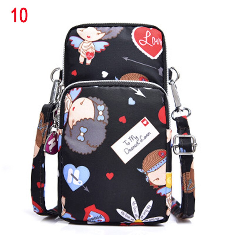 Crossbody carteira durável waterpoor moeda bolsa de telefone celular dos desenhos animados impresso mini bolsa de ombro 9x5x17.5cm: 10