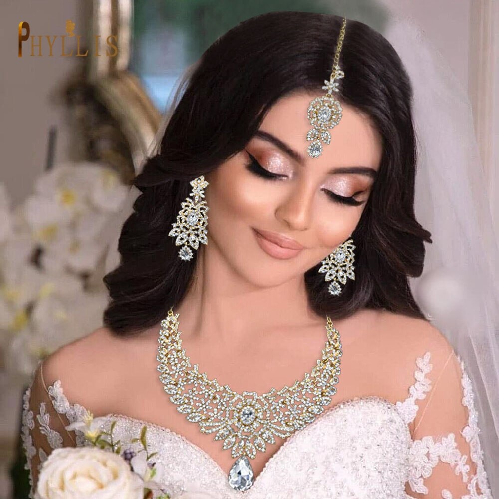 C30 Wedding Bride collana con catena frontale orecchini Set Dubai Set di gioielli regali per le donne accessori da sposa africani indiani