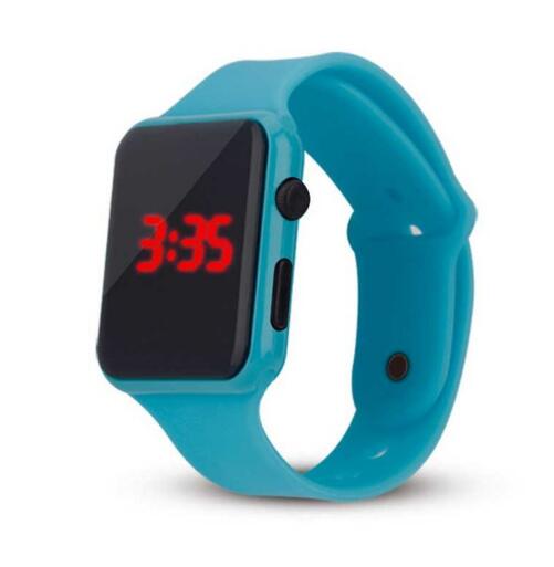 Montre led rouge pour garçon et fille, montres d'étudiant, fournisseur d'électricité électronique, reloj hombre relogio feminino zegarek damski: Bleu clair
