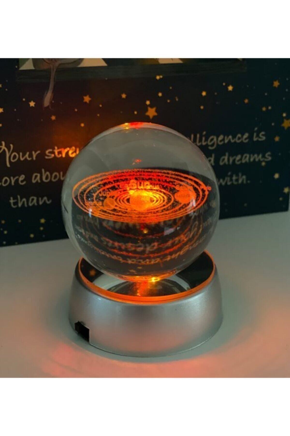 Solar System Lighted Glass Globe Small Size Snow Globe Souvenirs Home Office Decoration Decorative Lighted Balls