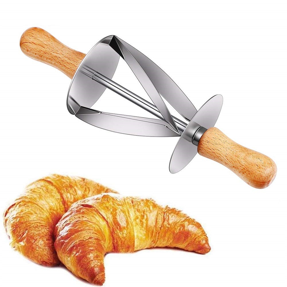 Croissant Cutter Roller Croissant Maker Rvs Roller Plakjes Deeg Cutters Rolling Mes Keuken Bakken Tools