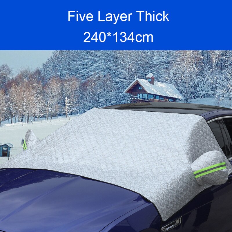 Universele Auto Voorruit Cover Auto Sneeuw Ijs Zonnescherm Shield Winter Voorruit Visor Cover Voorruit Cover 2.4*1.4m: Bangade thick
