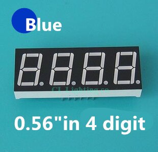 0.56inch 4bit Common anode Digital Tube BLUE LED Digit Display 7 Segment 0.5inch 0.5 0.56 inch 0.56'' 0.56in. 4 Four bit