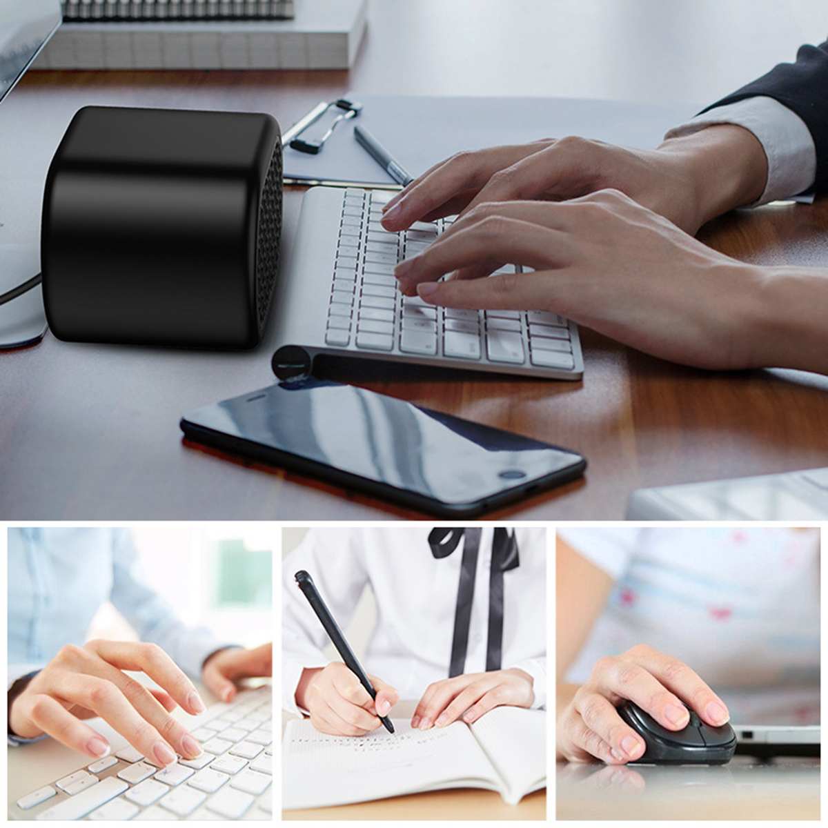 Electric Space Heater Mini Portable table standHome Office Desktop Warm Air Heater Warmer Fan Silent Remote Fast Heat Thermostat