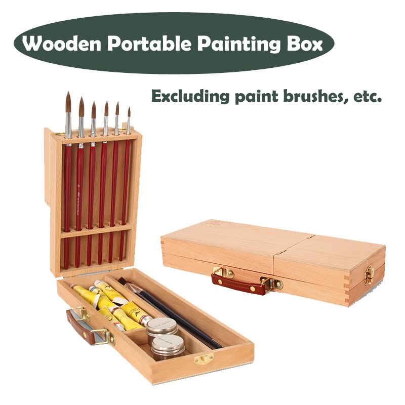 Wooden Portable Painting Box Sketch Painting Box for Drawing Laptop Accessories Painting Art Supplies