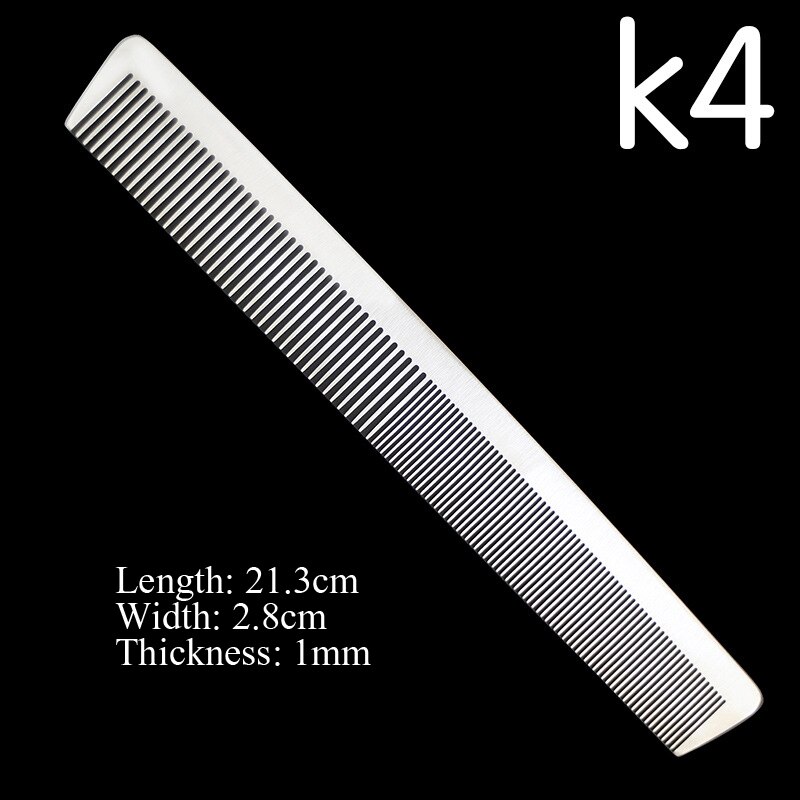 Kapper Salon Haar Knippen Kam Ultra-Dunne Rvs Silver Metal Kam Barbershop Kappers Haar Knippen Tools Kammen: K4 Comb