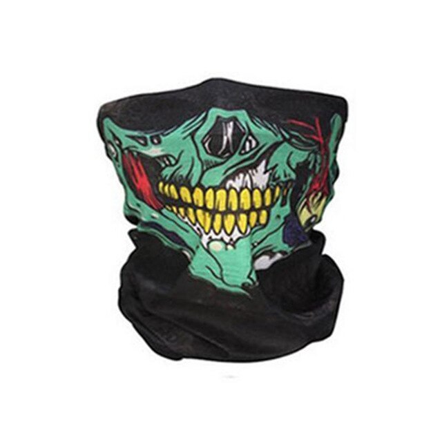 Skelet Skull Bandana Ski Skull Halloween Hals Half Gezichtsmasker Fietsen Ghost Sjaal Nek Bandana Ski Sport Wandelen Sjaals: Color