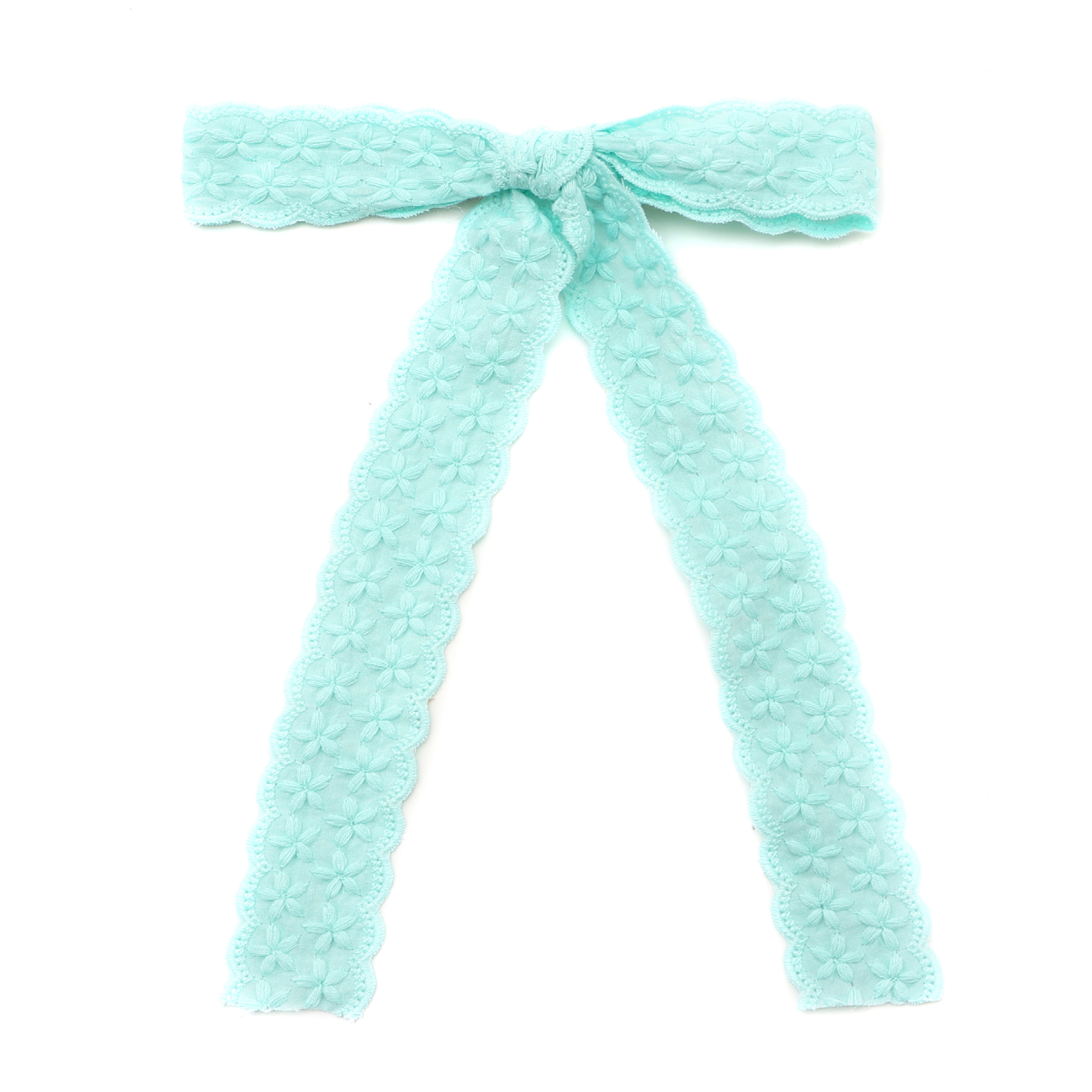 Cotton Eyelet Ribbon Hair Accessories Dressy headband bow clip For Girl