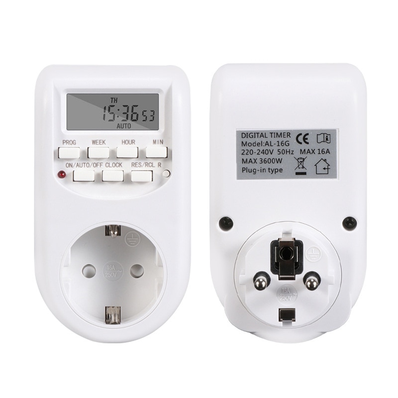 EU Plug Timer Adjustable Programmable Setting of Clock Digital Timer Switch Energy Saving Smart Power Socket