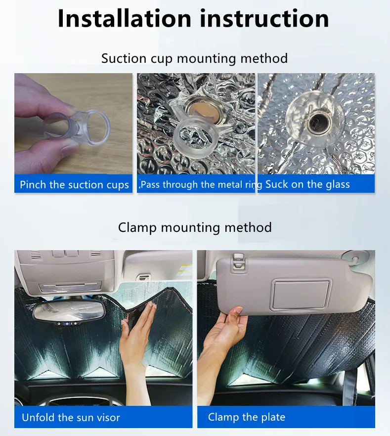 140 cm Auto-Windschutzscheibe, faltbar, Sonnenschutz, Visierabdeckung, Blockreflektor, tragbar, atmungsaktiv, Anti-UV-Schutz, Bildschirm kostenlos